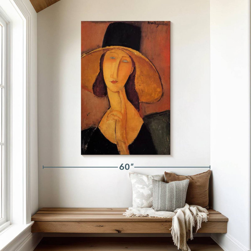 Leisha Jeanne Hebuterne dans un grand chapeau, H 48 po x l 32 po
