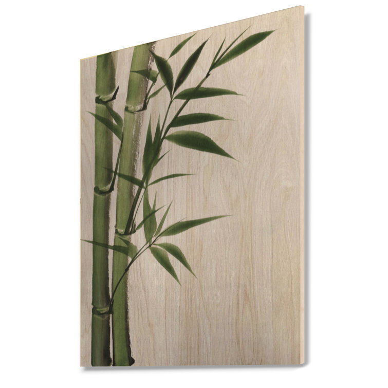 Green Bamboo Wood Print by Pixhook 