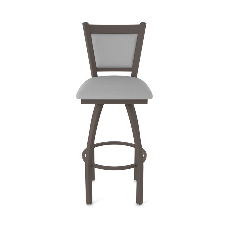 Tabouret pivotant Hadleigh, Vinyle - gris Folkstone Canter, Bronze, Tabouret de bar (siège d'une hauteur de 36 po)