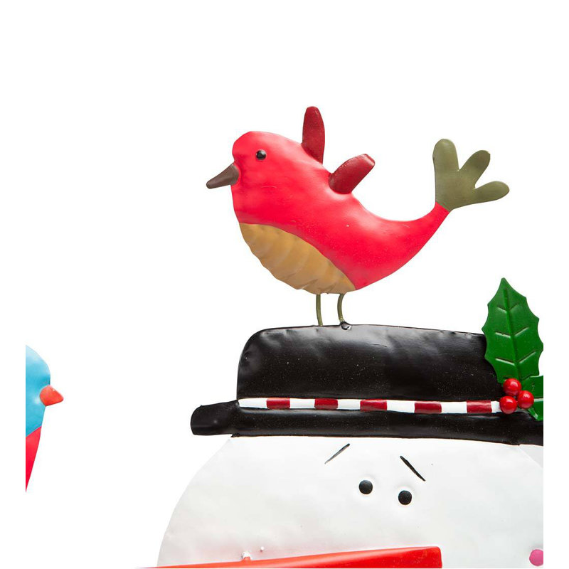 Snowman and Birds Garden Figurine