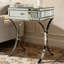 Mirrored Nightstand 1-Drawer Cross-Legs End Table