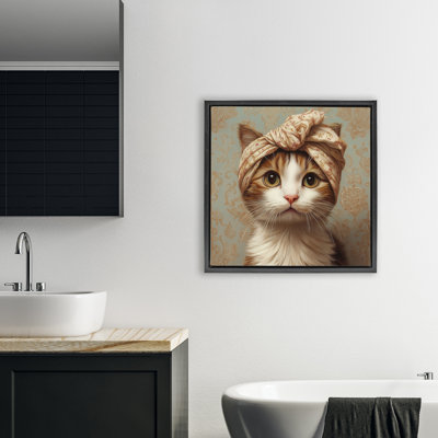 Chat avec cadre flottant tendance Turban, design par Jim Baldwin