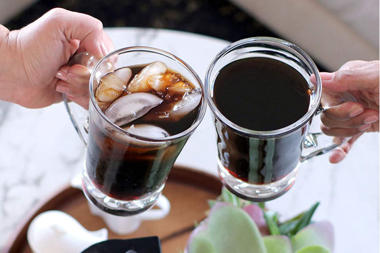two mugs full of homemade cold brew