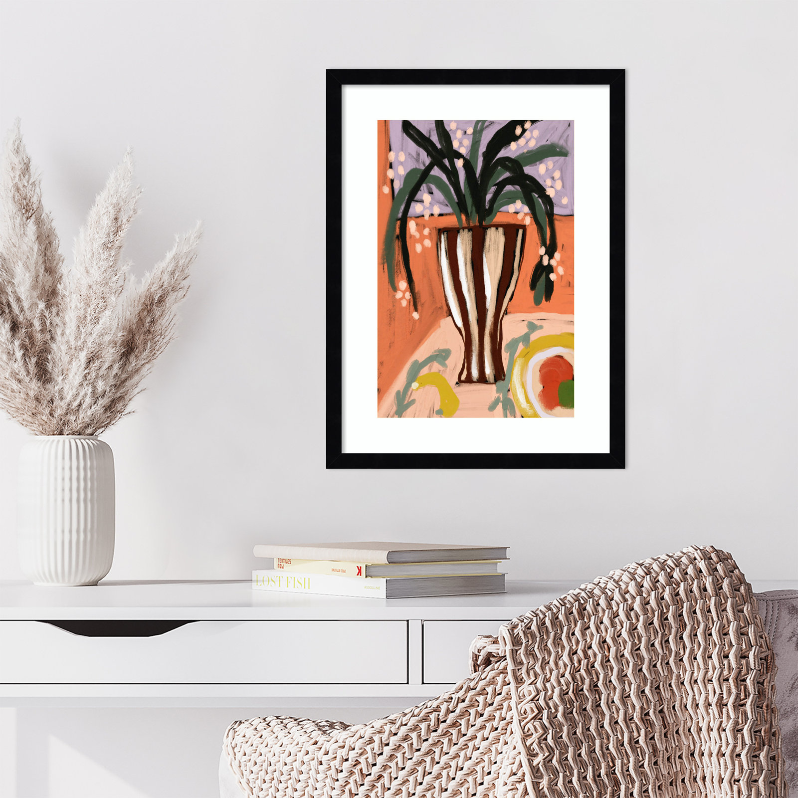 Floral Still Life No. 3 Print, Black, 21" H x 16" W