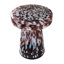 Table d'appoint en verre avec design moderne moucheté pour table de salon, de chambre à coucher ou de bureau brun 19 po.