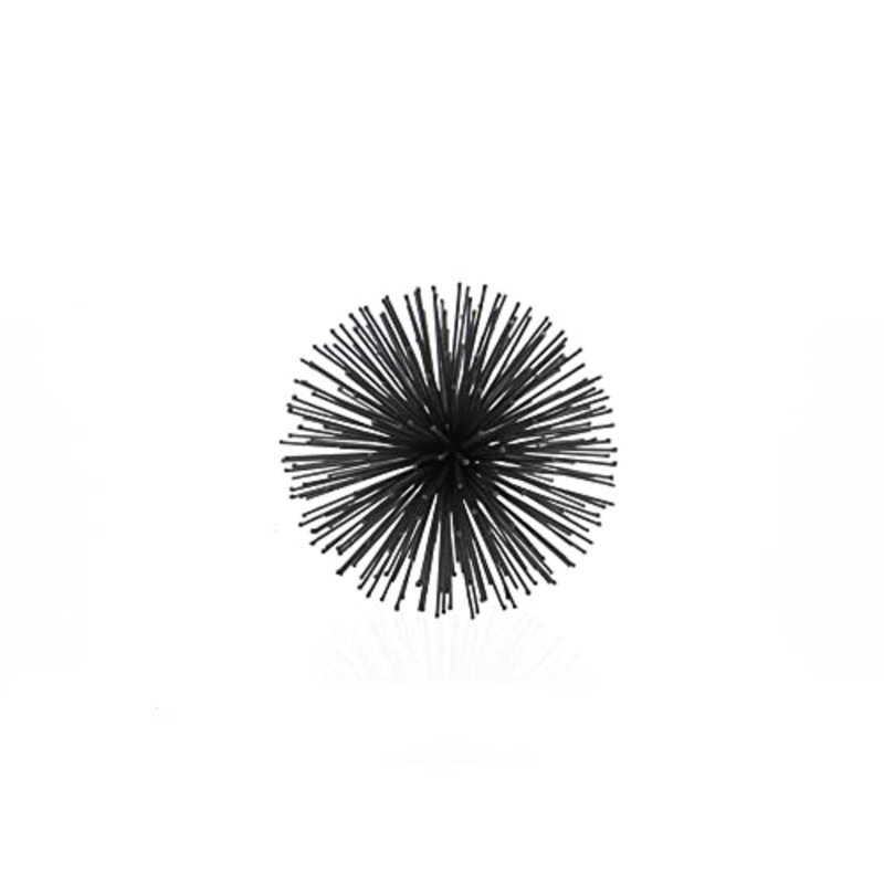 Erizo Spiked Large Sphere, 6" H x 6" W x 6" D, Black