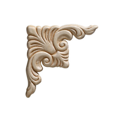 3.75'' H x 3.75'' W x 0.22'' D Wood Onlay Scroll