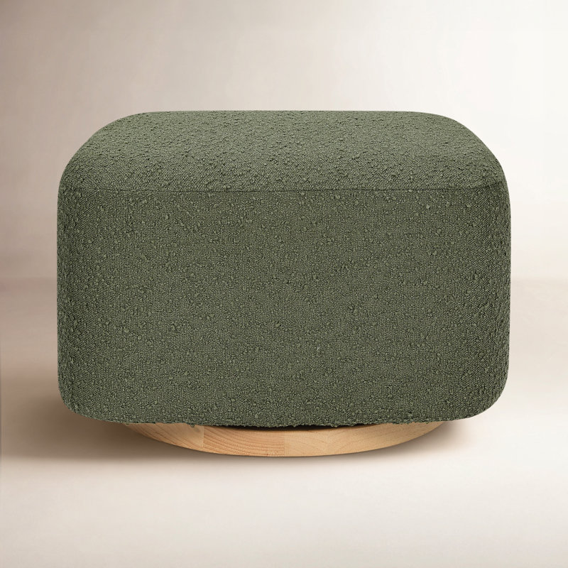 Kiwi Gliding Ottoman, Olive Boucle, Natural