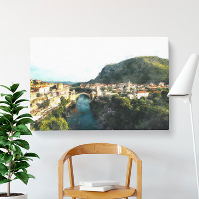 Skyline of Mostar - Wrapped Canvas