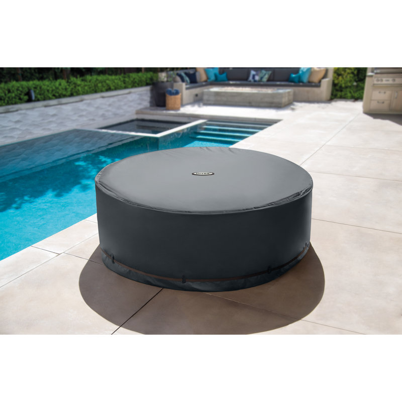 Graywood Deluxe 4-Person Inflatable Hot Tub with LED Light