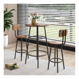 Bar table, equipped with 2 bar stools , with backrest and partition