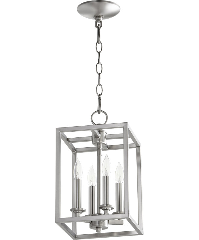 Montejano 4 - Light Square/Rectangle Pendant, 14" H x 8" W x 8" D, Satin Nickel