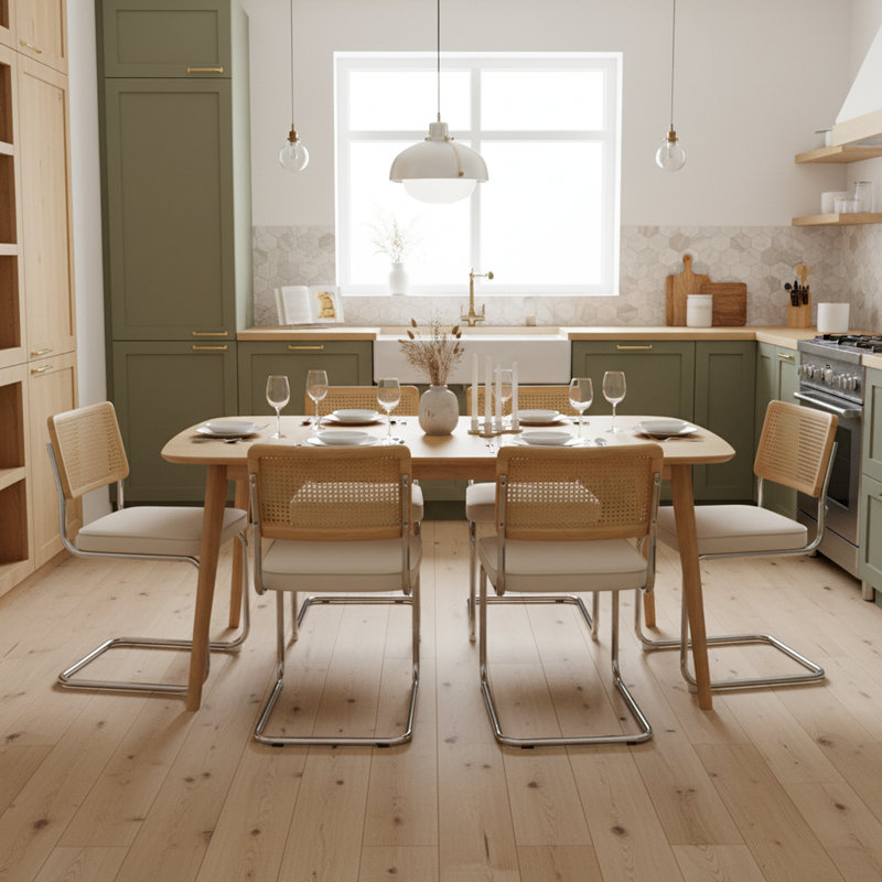 Ensemble de table de salle à manger 7 pièces Mid-Century