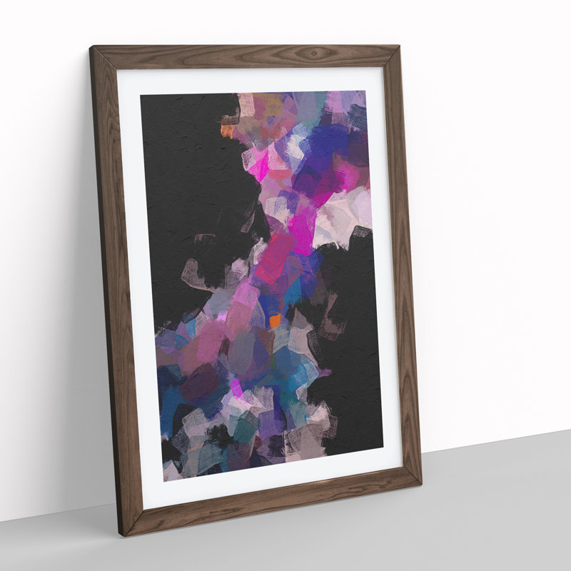 Lullaby Abstract - Framed Print, 34cm H x 25cm W x 2cm D, Walnut
