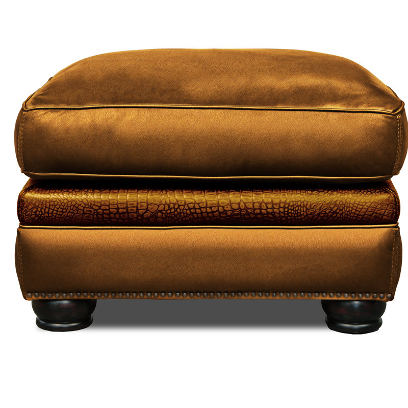 Bethesda Leather Ottoman, Espresso, Cardinal Red (Cartier), Yes