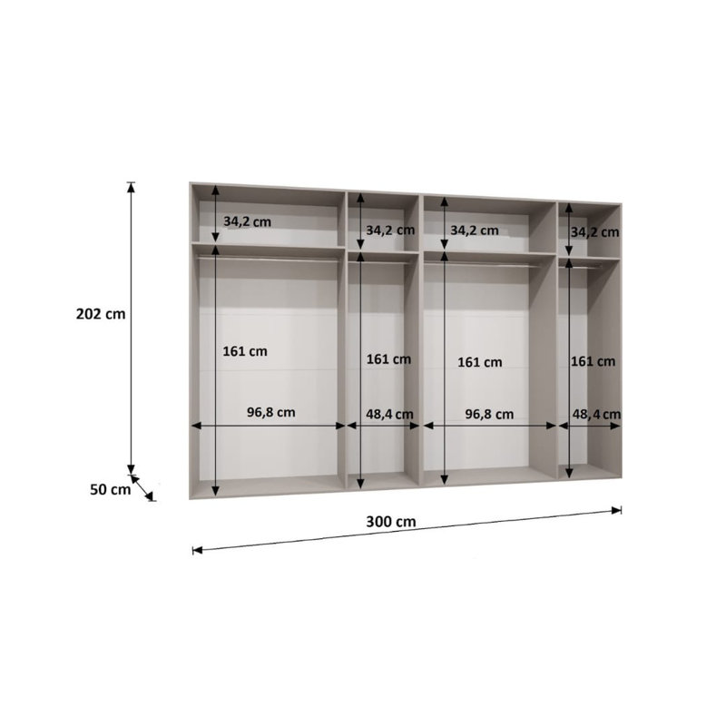 Bidle Manufactured Wood Wardrobe, Black