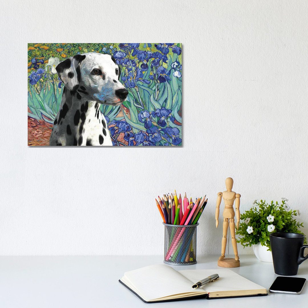 Dalmatian Dog Irises by Nobility Dogs - Wrapped Canvas Art Prints