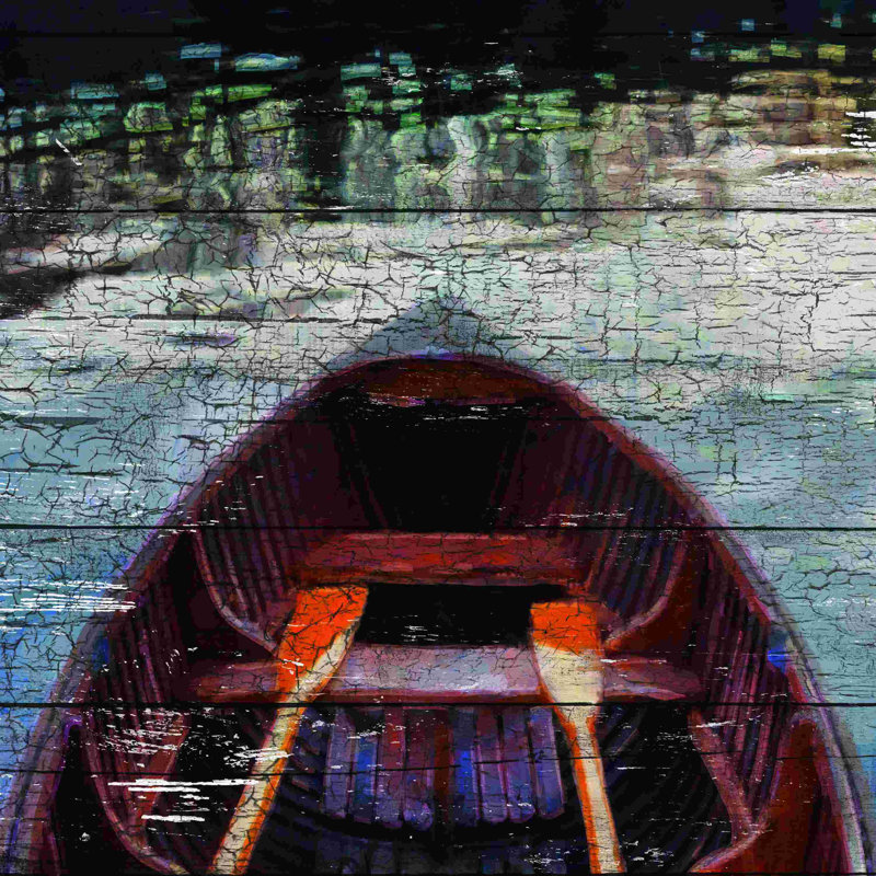 On Lake Time Boat Only, H 36 po x l 36 po x P 1,25 po