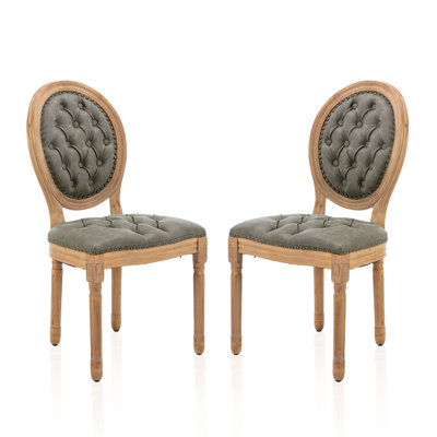 Upholstered Dining Side Chairs,Pine Green