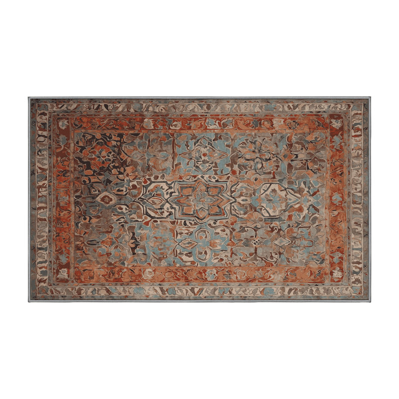 Machine Washable Brown Area Rug, Rectangle 8' x 12'