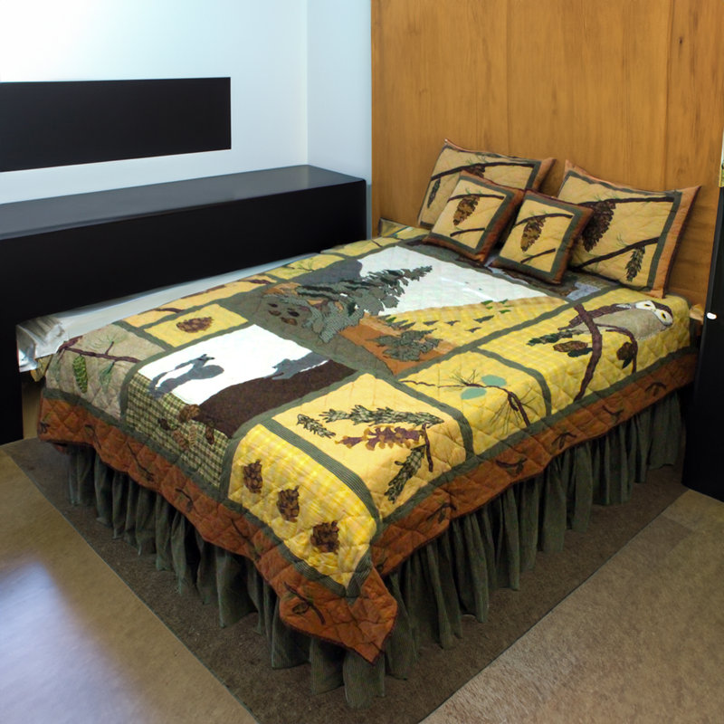 Pinecone Rustic Cotton Quilt, Full / Queen