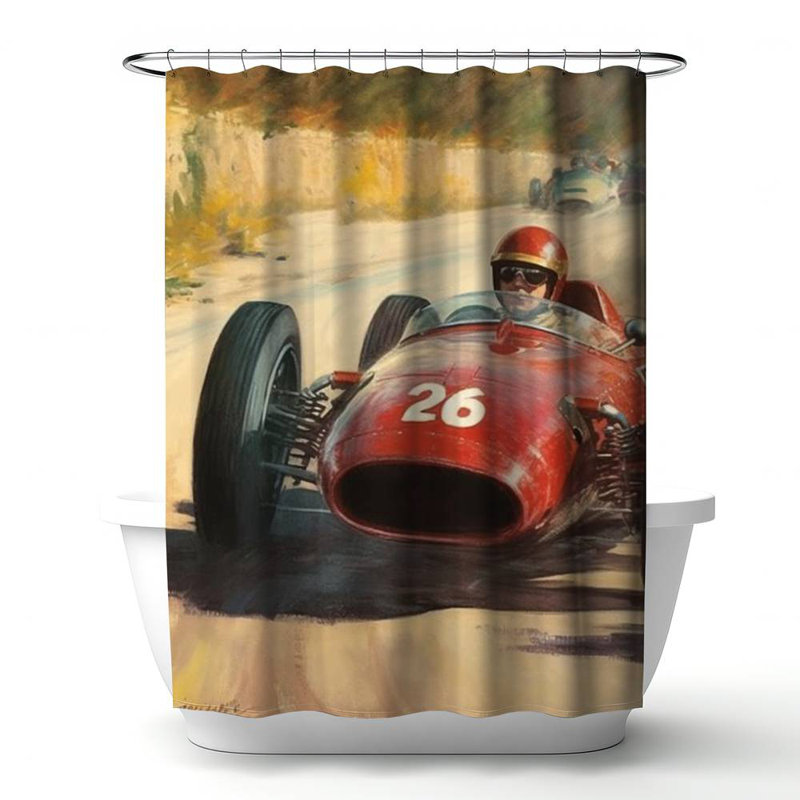 Shower Curtain TR81 – Polyester Shower Curtain, Dye Sublimation Print, 71" W × 74" L