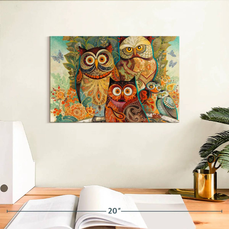 Brampt Forest Owls, 8" H x 12" W