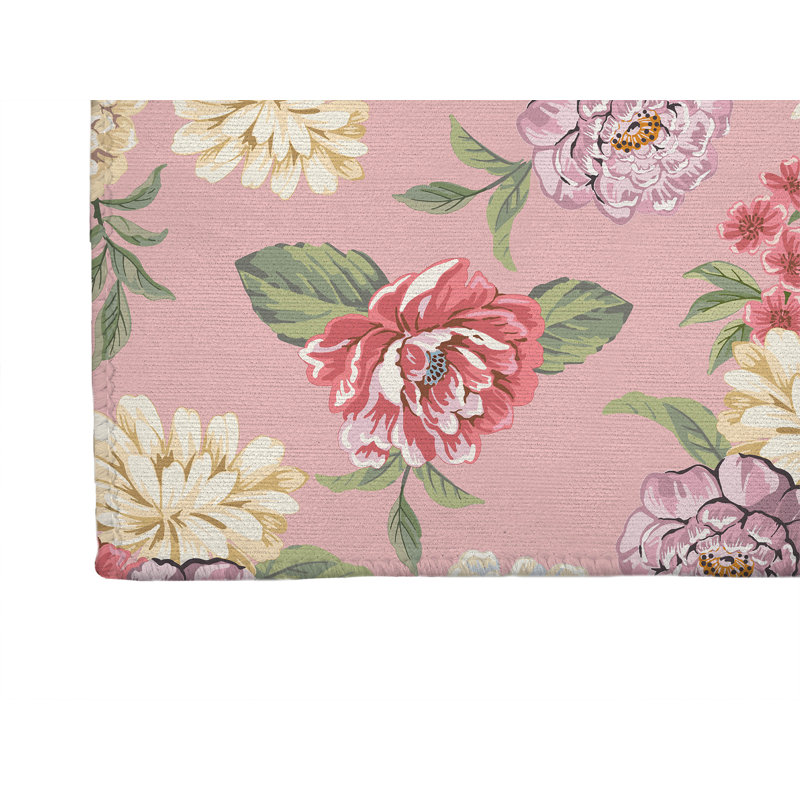 Tapis de sol antidérapant Catherine, L 84 po x P 60 po, Rose