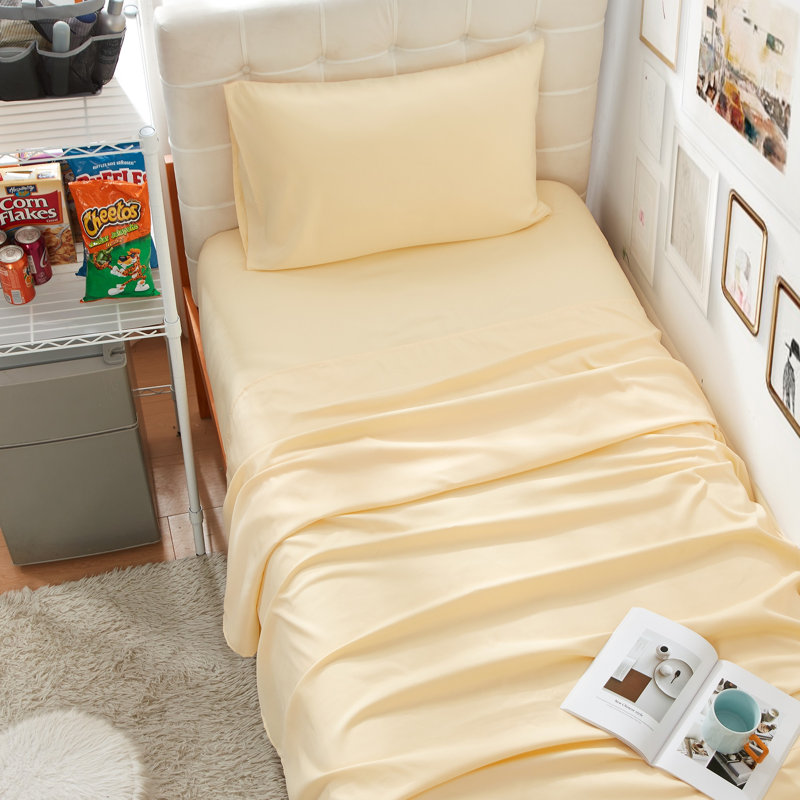 Double Brushed Microfiber Twin XL College Sheet Set, Rutabaga