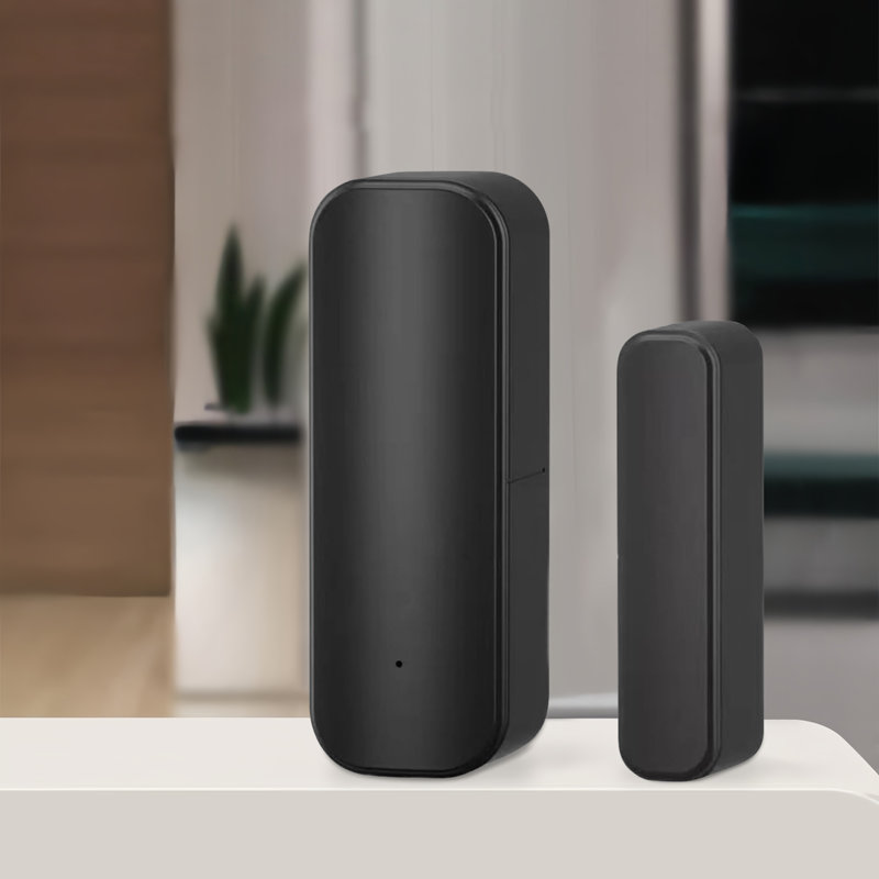 Smart WiFi Door and Window Sensor, No Hub Required Wireless Contact Sensor with App Alerts, Compatible with Alexa & Google Assistant(Black, Battery Not Included)