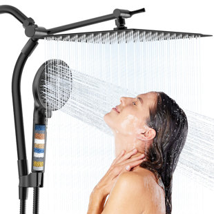 All Metal Rain Shower Head,10 Spray High Pressure Showerhead Combo,Shower Filter Head