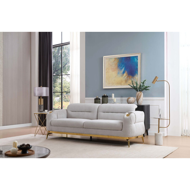 Canapé en bois de style moderne Zoe, Gris