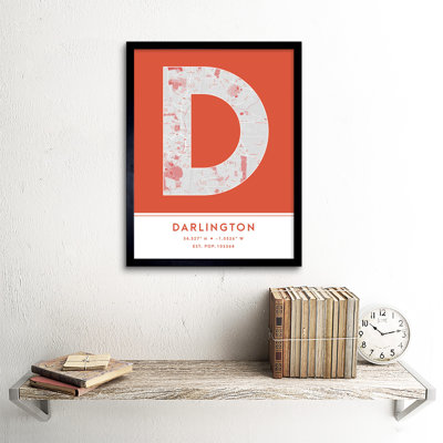 Darlington England United Kingdom City - Single Picture Frame Typography