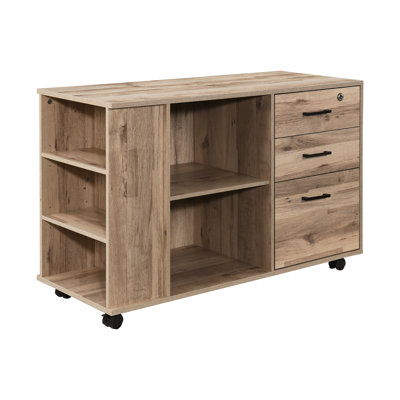 Oak File Cabinet With 1 Locker