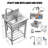 22" Freestanding Single Bowl 304 Stainless Steel Utility Sink, Stand‑Alone Heavy‑Duty Multi‑Purpose Laundry Tub, Commercial‑Style Sink for Kitchen, Laundry Room, Workshop, Garage, Farmhouse, Pet Care