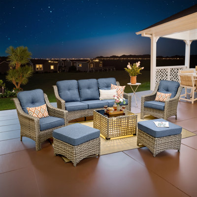 7-Person Rattan Outdoor Seating Group