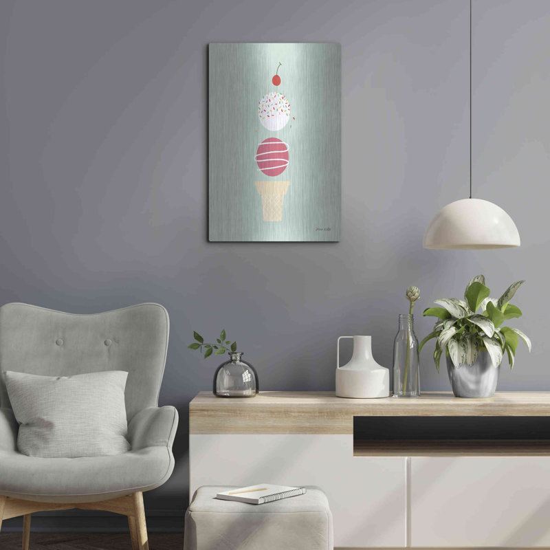 Luxe Ice Art «Ice Cream And Cherry I» par Ann Kel «Ice Cream And Cherry I» par Ann Kelle, H 24 po x l 16 po