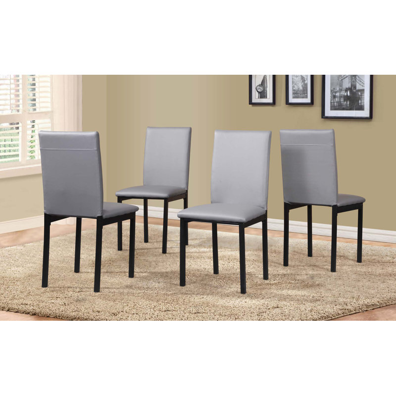 Chaises de salle à manger en similicuir, Gris