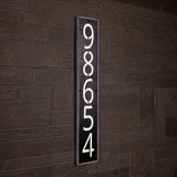 Modern Vertical LED Address Sign Plaque - 5 Digit