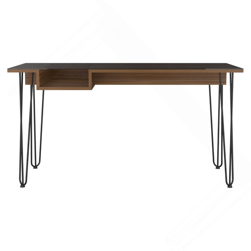 140 Desk, One Shelf, Four Legs -Mahogany