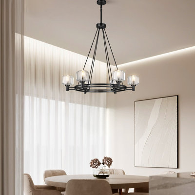 Lustre rond en cristal, lustres de ferme très grands de 36 po pour salle à manger, îlot de cuisine de chambre à coucher de salon