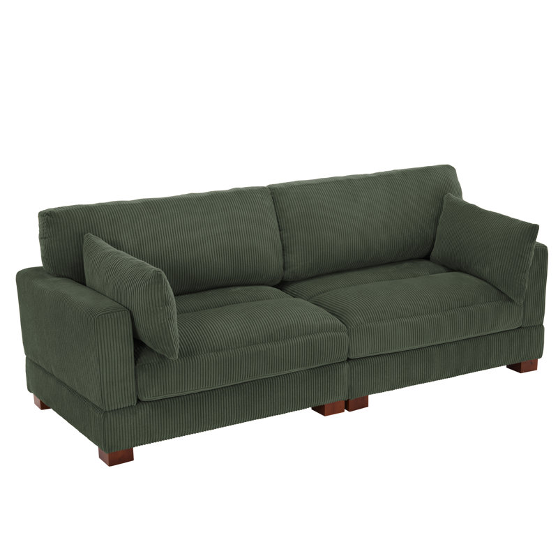 Bentura 217.7Cm Flared Arms Sofa, Green