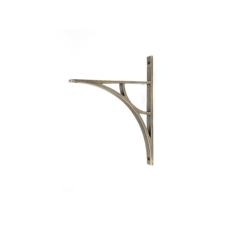 Tyne Shelf Bracket, 26cm H x 7.9cm W x 2cm D, Polished Brass