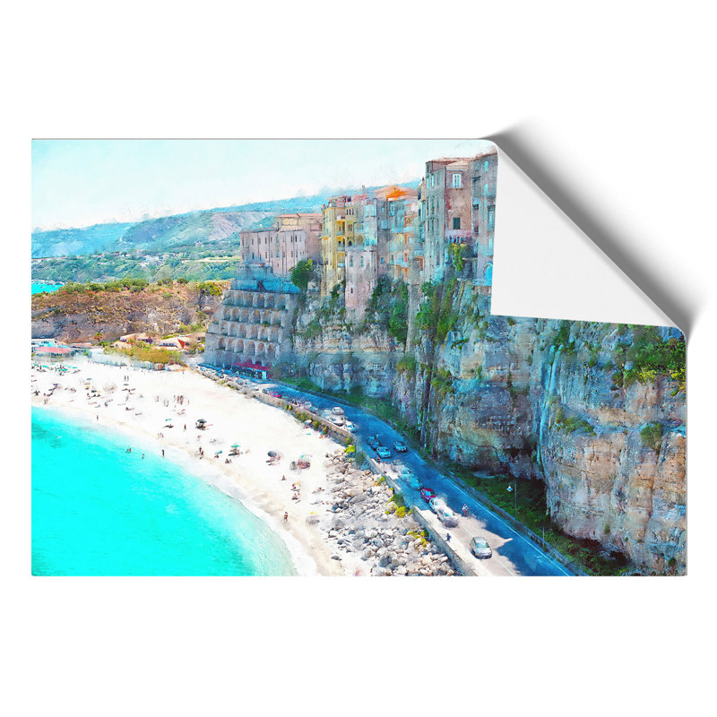 Tropea Beach In Italy - No Frame Print, 30cm H x 42cm W x 0.1cm D