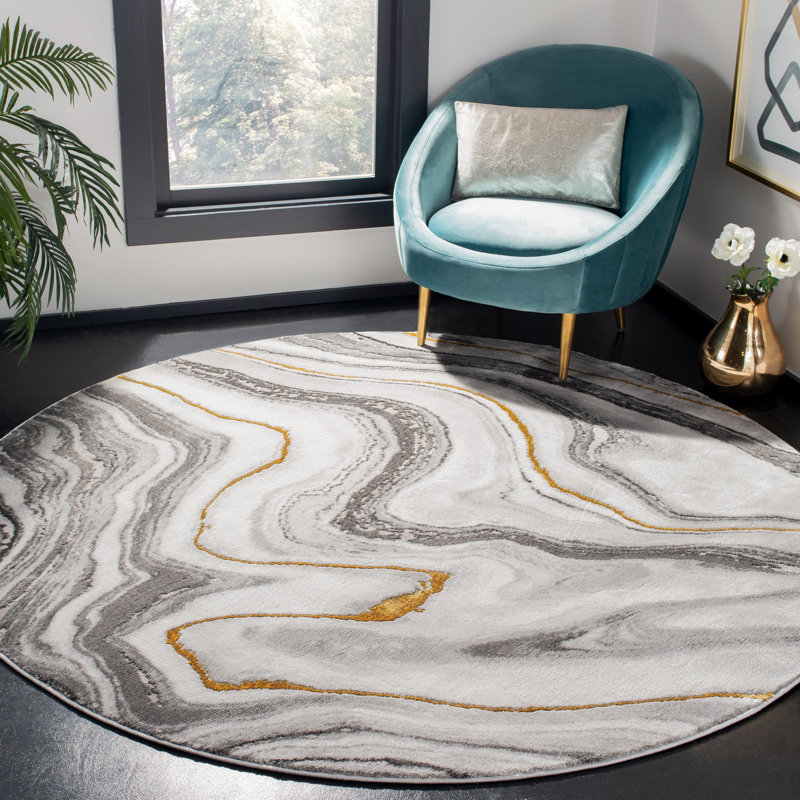 Aaralyn Abstract Area Rug, Round 122 cm