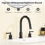 8 po Robinet de lavabo de salle de bain escamotable à deux poignées avec bec double mode et drain escamotable-124798579