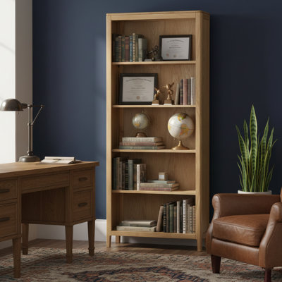 Remi 180cm H x 75cm W Solid Wood Standard Bookcase