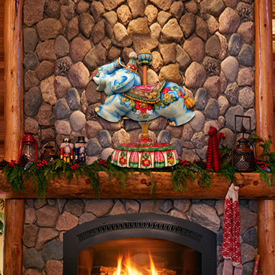 Décoration murale de porte de bois en forme de noël éléphant éléphant