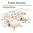 Modular Sectional U Shaped Couch With Ottoman, Premium Chenille Fabric,With 2 Throw Pillows, High-Density Foam  Tufted Cushion Backrest Design,