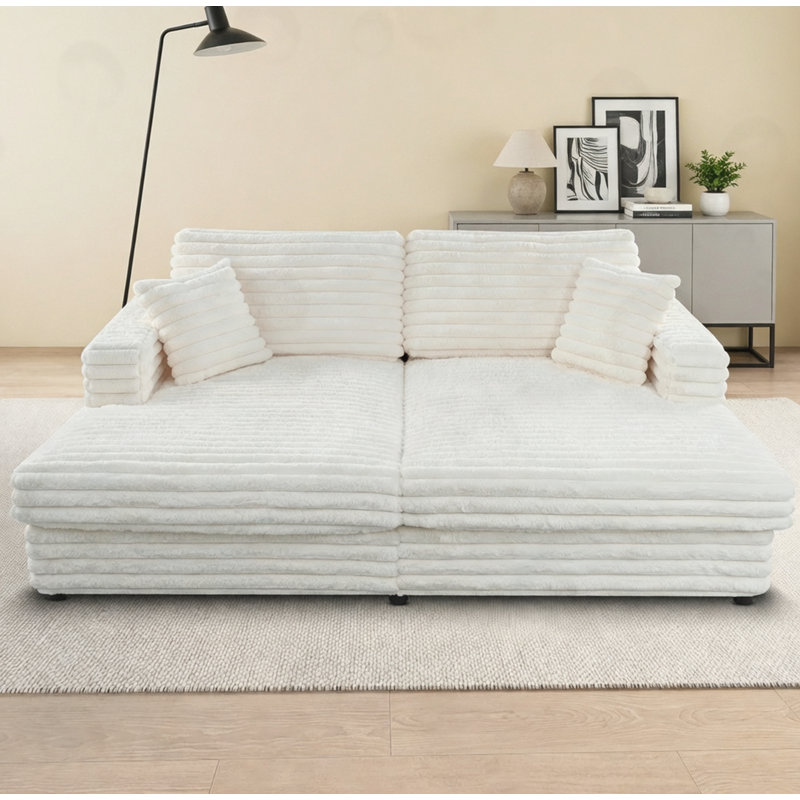 Chaise longue avec causeuse et causeuse, Beige